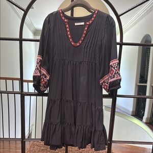 Marine Layer Black Ruffled Tiered Sundress